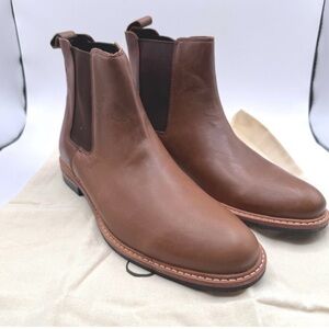 Nisolo Marco Men's 10.5 Brown Leather Chelsea Boots Classic Pull On Ankle Boot.